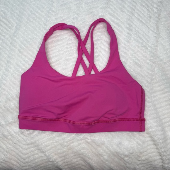 lululemon athletica Other - Lululemon Energy Bra Size 6 Hot Pink Strappy Back Athletic
